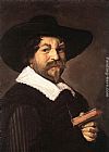 Frans Hals Wall Art - Portrait of a Man Holding a Book